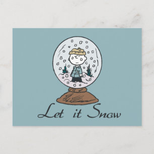 Carte Postale cacahuètes Charlie Brown Snow Globe
