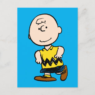 Carte Postale cacahuètes Charlie Portrait Brown