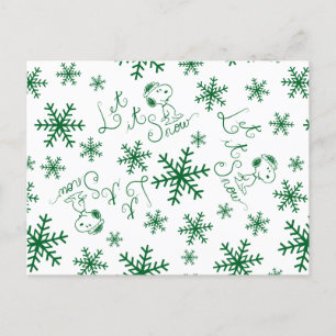 Carte Postale cacahuètes   Christmas Snoopy Let It Snow Motif