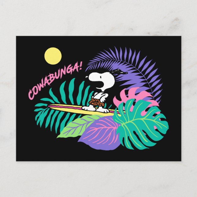 Carte Postale cacahuètes | Cowabunga Snoopy (Devant)