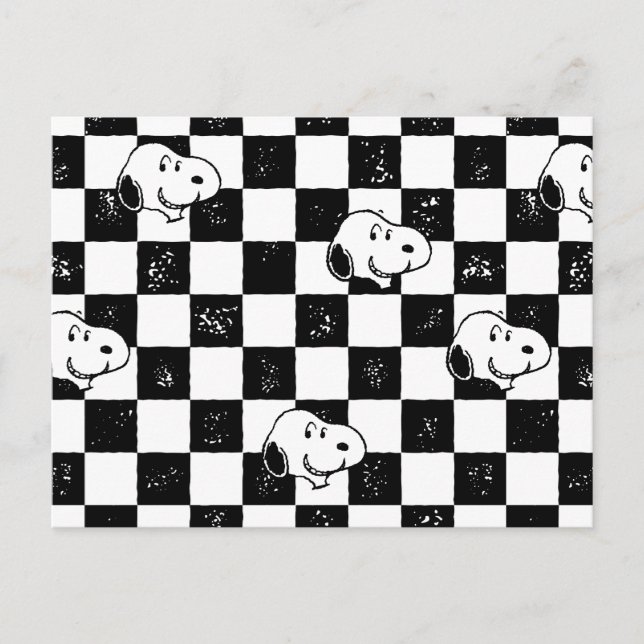 Carte Postale cacahuètes | Drapeau À damiers Snoopy (Devant)