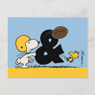 Carte Postale cacahuètes Football Snoopy & Woodstock
