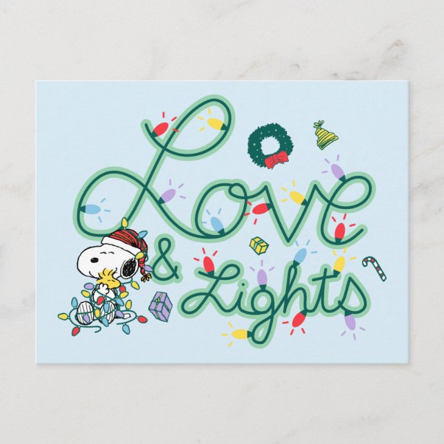 Carte Postale cacahuètes | L'amour et les lumières de Noël (Devant)