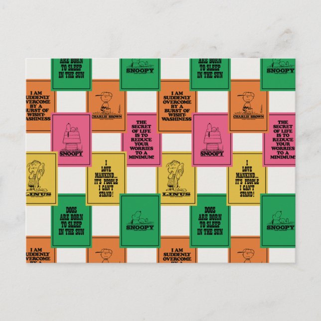 Carte Postale cacahuètes | Motif Colorblock amusant (Devant)