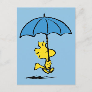 Carte Postale cacahuètes   Parapluie bleu Woodstock
