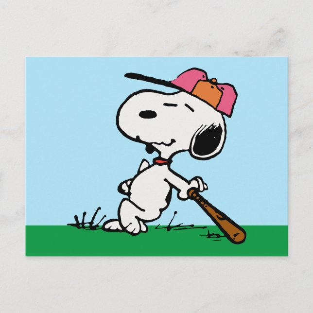 Carte Postale cacahuètes | Snoopy at Bat (Devant)