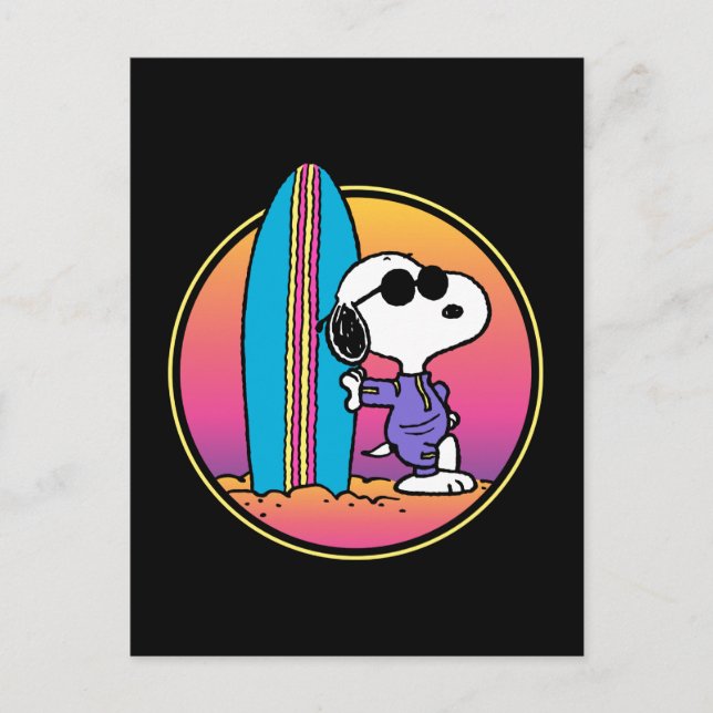 Carte Postale cacahuètes | Snoopy Beach Beagle (Devant)