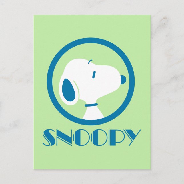 Carte Postale cacahuètes | Snoopy Blue Deco Dreams (Devant)