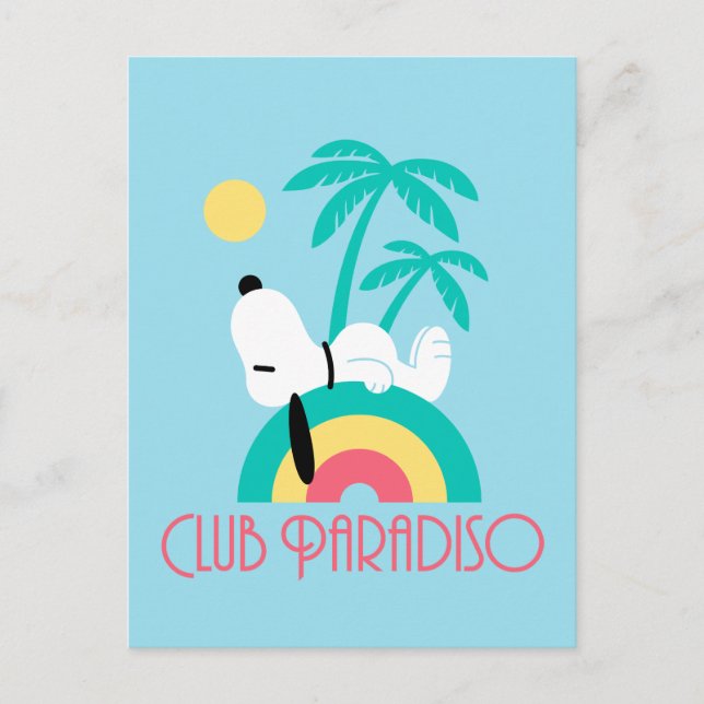 Carte Postale Cacahuètes | Snoopy Deco Dreams Club Paradiso (Devant)