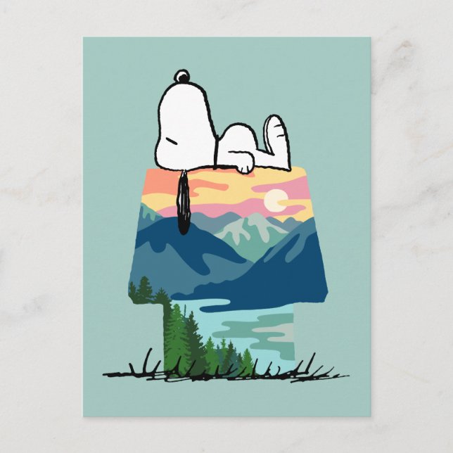 Carte Postale cacahuètes | Snoopy Dog House Go Wild (Devant)