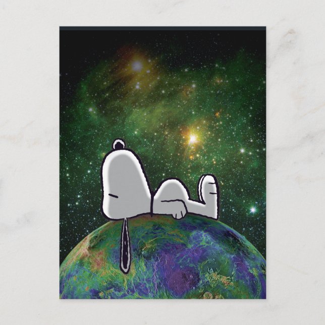 Carte Postale cacahuètes | Snoopy Espacé (Devant)