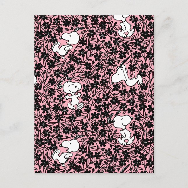 Carte Postale cacahuètes | Snoopy Flower Vine Motif (Devant)