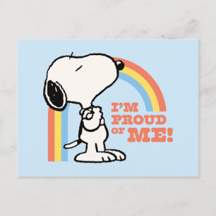 Carte Postale cacahuètes Snoopy Je suis fier de moi