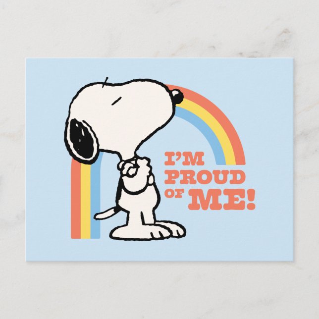 Carte Postale cacahuètes | Snoopy Je suis fier de moi (Devant)