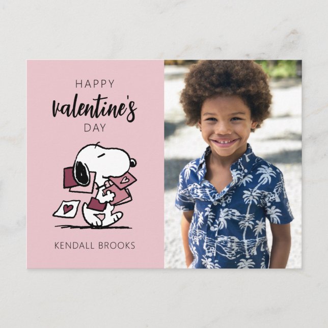 Carte Postale cacahuètes | Snoopy livre des Valentines (Devant)