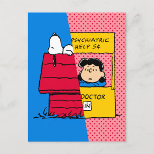 Carte Postale cacahuètes   Snoopy & Lucy Half & Half