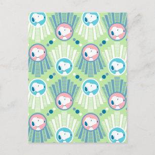 Carte Postale cacahuètes   Snoopy Mint Green Deco Dreams Motif