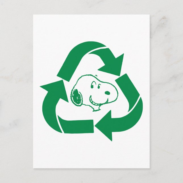 Carte Postale cacahuètes | Snoopy Recycle Reuse (Devant)