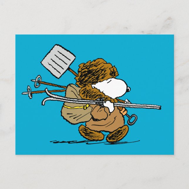 Carte Postale cacahuètes | Snoopy Snow Warrior (Devant)