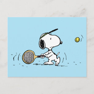 Carte Postale cacahuètes Snoopy Tennis Player