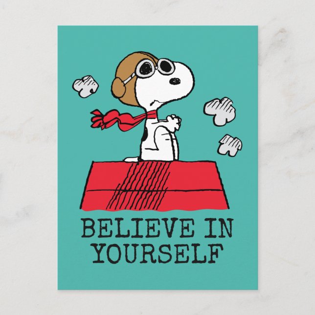 Carte Postale cacahuètes | Snoopy the Flying Ace | Ajouter Votre (Devant)