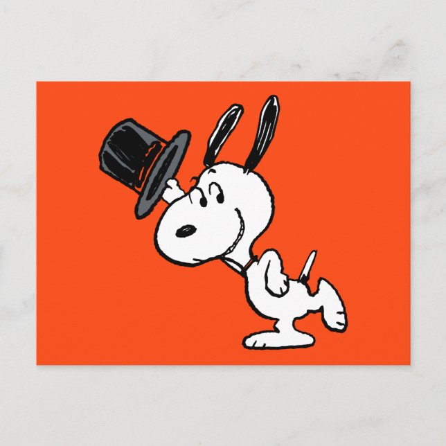 Carte Postale cacahuètes | Snoopy Top Hat Dance (Devant)