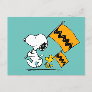 Carte Postale cacahuètes   Snoopy & Woodstock