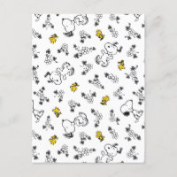 cacahuètes | Snoopy & Woodstock B&W Flower Motif