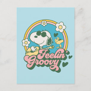 Carte Postale cacahuètes Snoopy & Woodstock Feelin' Super