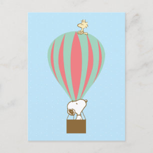 Carte Postale cacahuètes   Snoopy & Woodstock Hot Air Balloon