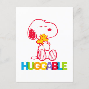 Carte Postale cacahuètes Snoopy & Woodstock Huggable