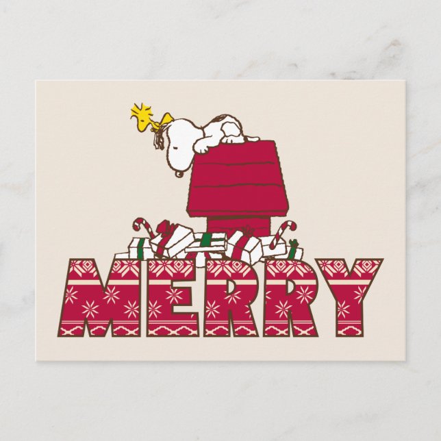 Carte Postale cacahuètes | Snoopy & Woodstock Joyeux Sweat moche (Devant)