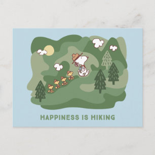 Carte Postale cacahuètes   Snoopy & Woodstock Le bonheur est Ran