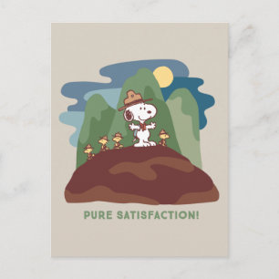 Carte Postale cacahuètes   Snoopy & Woodstock Satisfaction pure