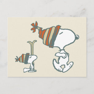 Carte Postale cacahuètes   Snoopy & Woodstock Ski Trip