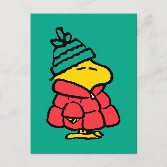 Carte Postale cacahuètes | Veste d'hiver de Woodstock Puffy (Devant)