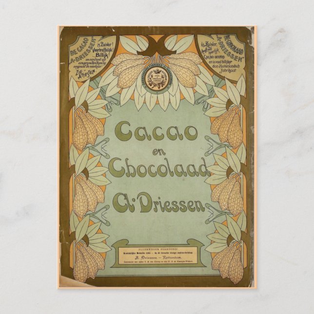 Carte Postale Cacao en Chocolaad Dutch Chocolate 1900 (Devant)