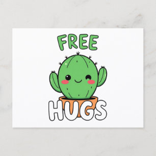 Carte postale Cactus Sourire Câlins Gratuits Déser