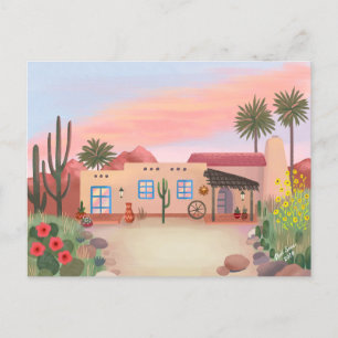 Carte Postale Cactus sud-ouest du désert Adobe House