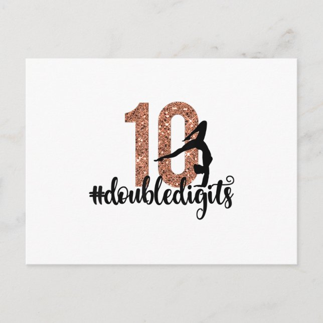 Carte Postale Cadeau 10e anniversaire Double chiffres Gymnastiqu (Devant)