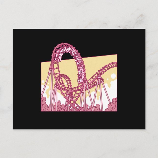 Carte Postale Cadeau amusant de parc d'attractions de montagnes  (Devant)