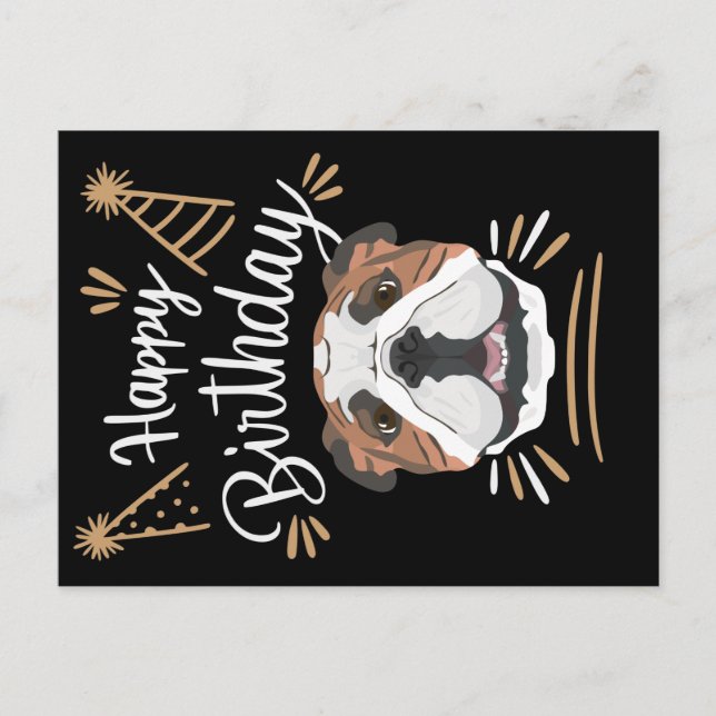 Carte Postale Cadeau Anniversaire Français Bulldog (Devant)