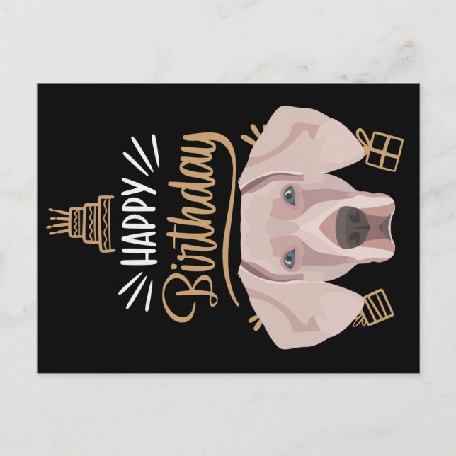 Carte Postale Cadeau anniversaire Weimaraner (Devant)
