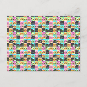 Carte Postale Cadeau Chat   Motif de Chat Mignon Kawaii