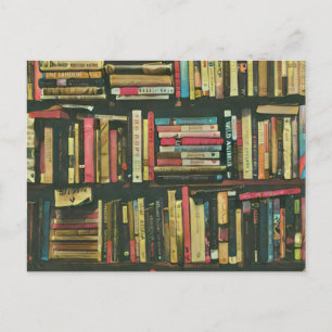 Carte Postale Cadeau cool pour amateur de bibliothèque