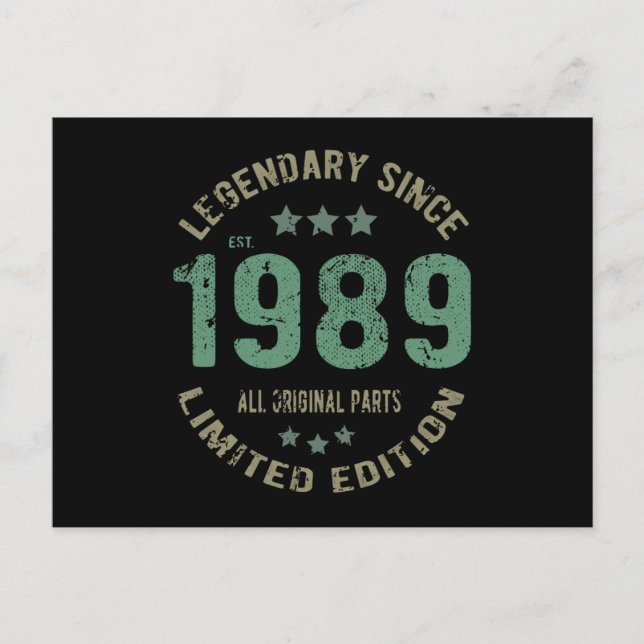 Carte Postale Cadeau d'anniversaire 36 ans Légende de 1989 Cadea (Devant)