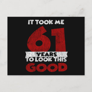 Carte Postale Cadeau d'anniversaire drôle de 61 ans