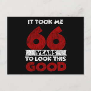 Carte Postale Cadeau d'anniversaire drôle de 66 ans Vintage
