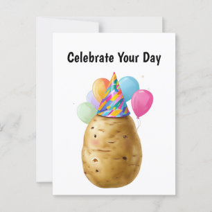 Carte Postale Cadeau d'anniversaire drôle de pomme de terre pomm