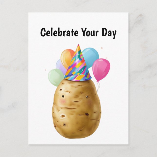 Carte Postale Cadeau d'anniversaire drôle de pomme de terre pomm (Devant)
